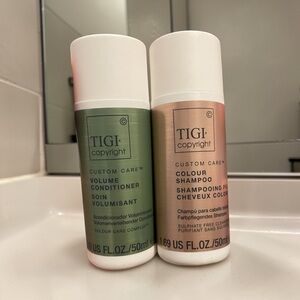 TIGI Colour Shampoo and Volume Conditioner - Green & Rose Gold Bottles